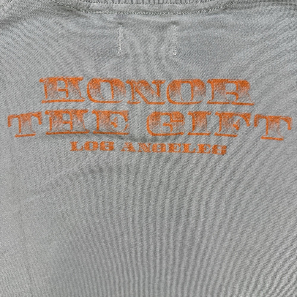 Honor The Gift Sewing Room Graphic T Shirt Womens Large Grey Orange Cotton - Picture 11 of 13